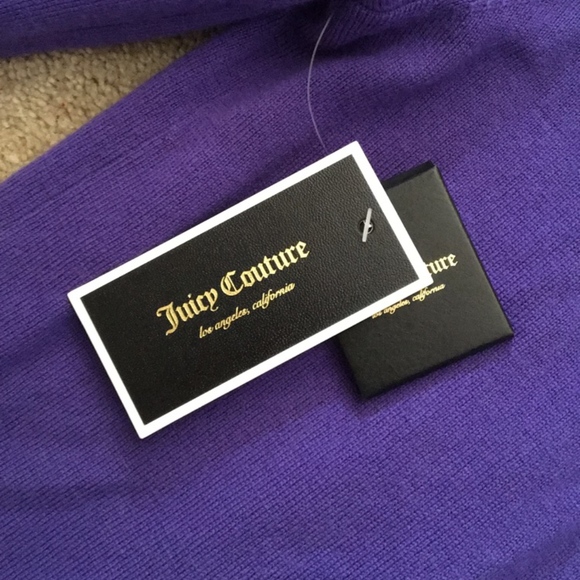 Juicy Couture Dark Lilac Merino Bow Cardigan NWT - Picture 8 of 8